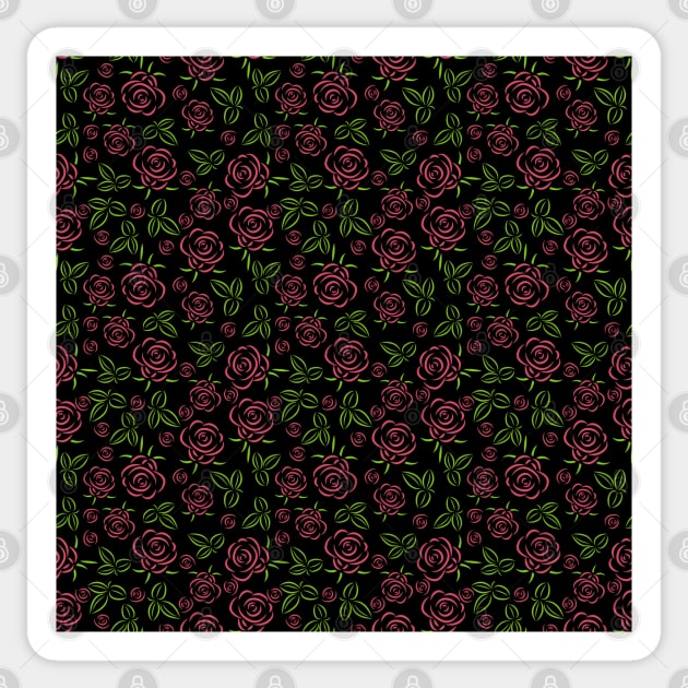 Roses pattern Sticker by Julia_Faranchuk